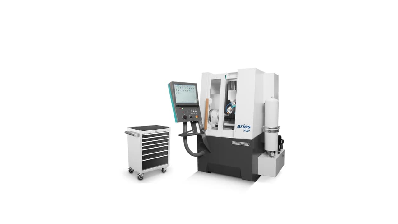 Schneeberger aries NGP+ — компактный 5-осевой CNC заточной станок для малого режущего инструмента