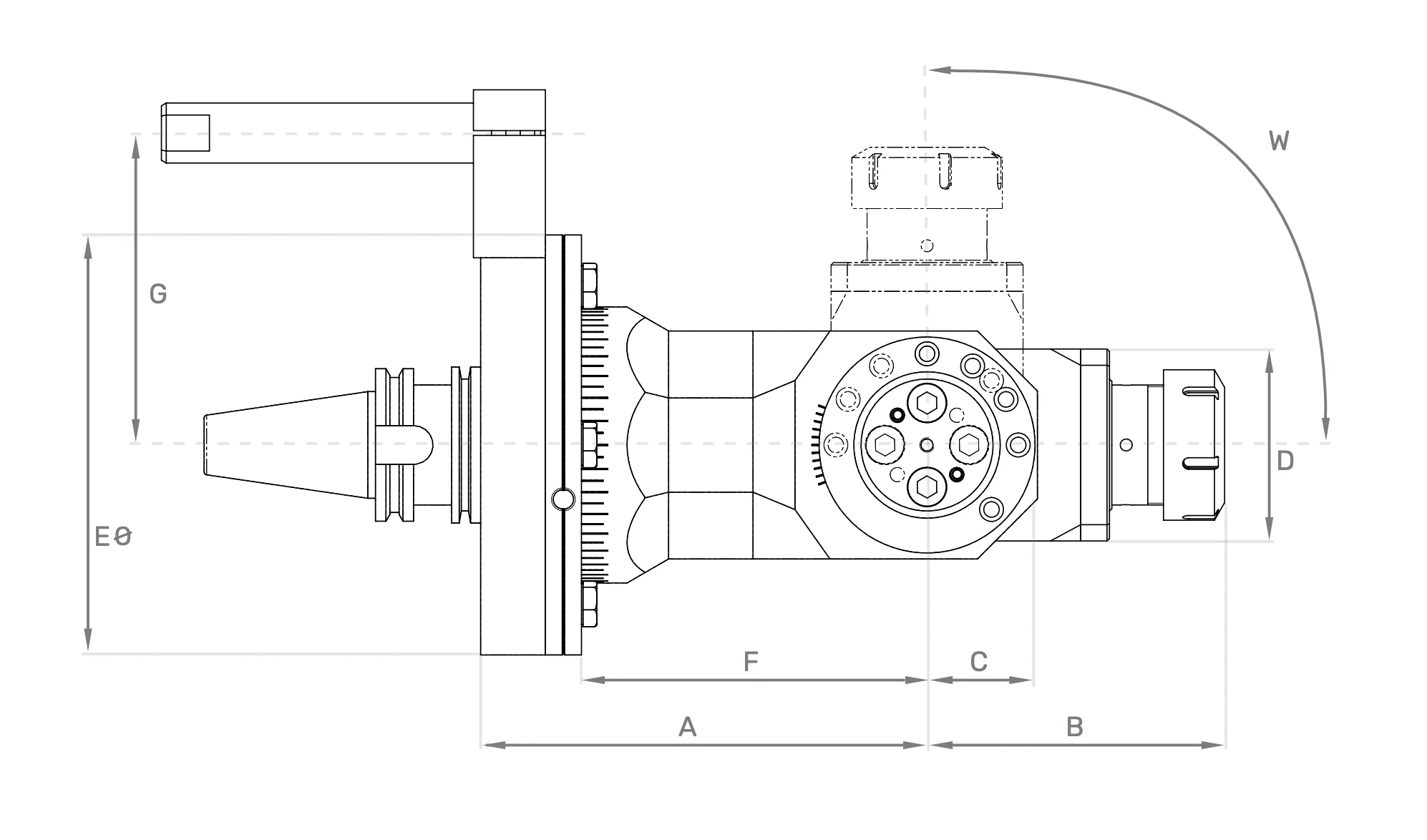 Henninger Adjustable Angle Head 882 регулируемая угловая головка для обработки под заданным углом