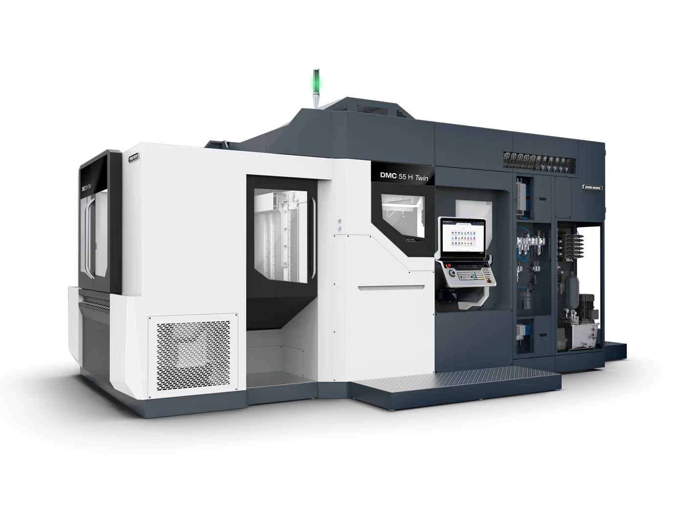 DMG MORI DMC 55 H Twin двухшпиндельный горизонтальный обрабатывающий центр с системой Twin