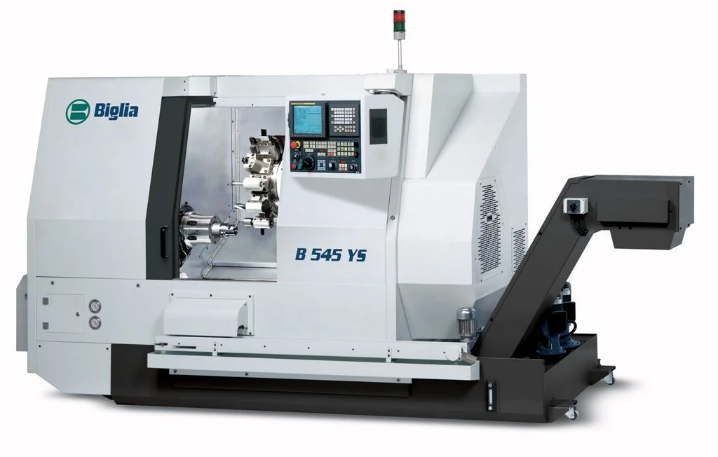 Biglia B545 — универсальный CNC токарно-фрезерный центр с противошпинделем, Y-осью и живым инструментом