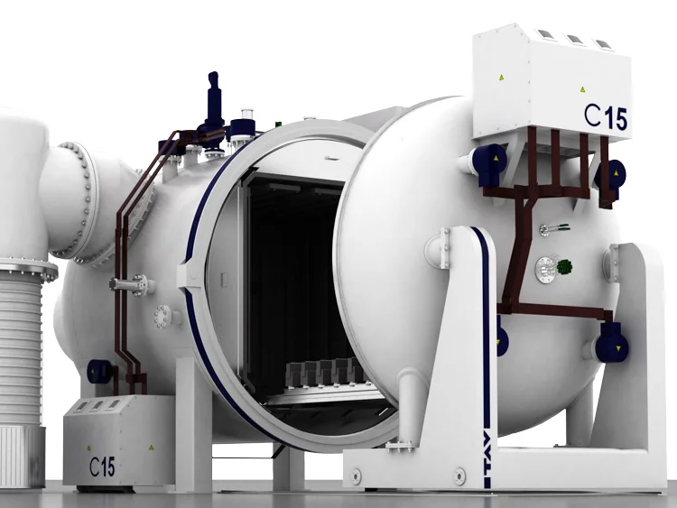 T.A.V. Horizontal Vacuum Furnaces Cart Bottom Door - официальная печь с выкатной тележкой для каталога CNC Metal