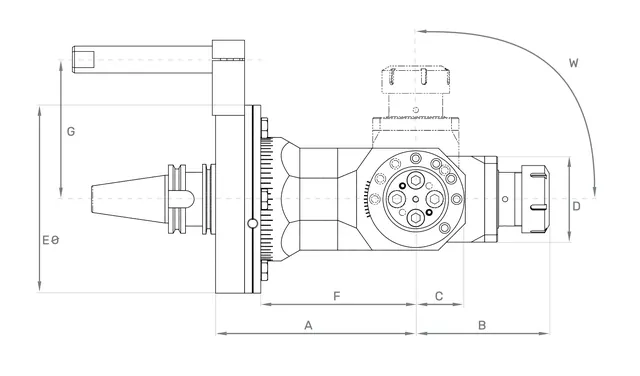 Henninger Adjustable Angle Head 882 регулируемая угловая головка для обработки под заданным углом