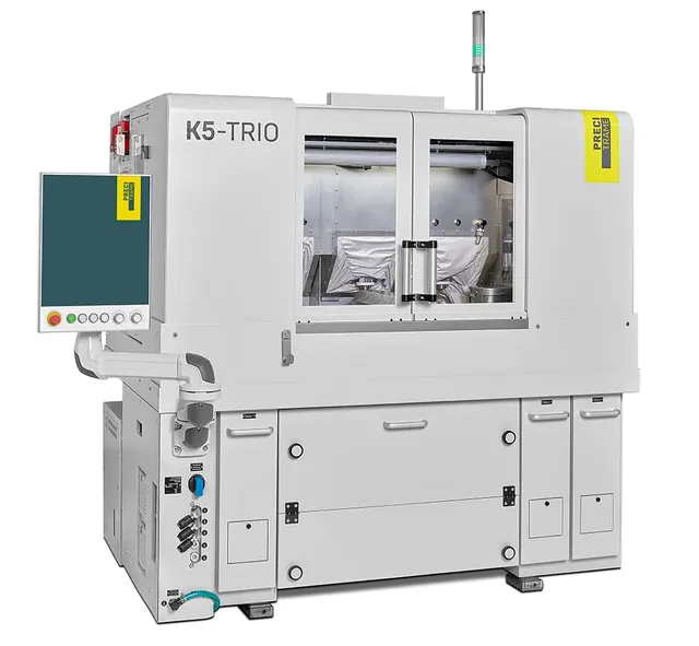 Precitrame K5-TRIO - трёхблочный HSC-производственный модуль с компоновкой 2+1 и занимаемой площадью 2,6 м²