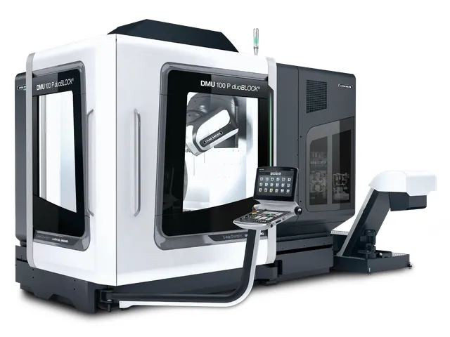 5-осевой обрабатывающий центр DMG MORI DMU 100 P (FD) duoBLOCK с платформой duoBLOCK и столом FD - общий вид