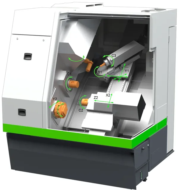 Benzinger GOFuture B6X - прецизионный токарно-фрезерный центр с двумя турелями и фрезерным шпинделем HSK-T40 до 30 000 об/мин