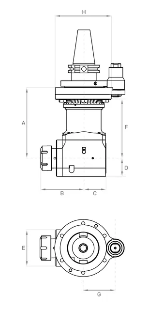 Henninger 880 фиксированная угловая головка 90 градусов для фрезерных и токарных станков